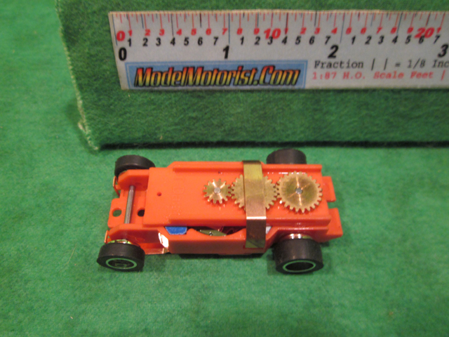 Top view of Dash IROC Error Red HO Slot Car Chassis