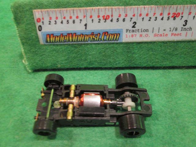 Top view of JAG Hobbies TR-3 HO Slot Car Chassis