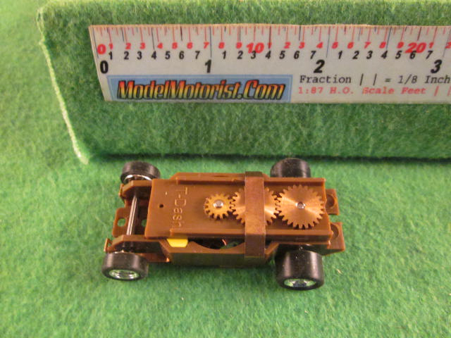 Top view of Dash Brown HO Slot Car Chassis