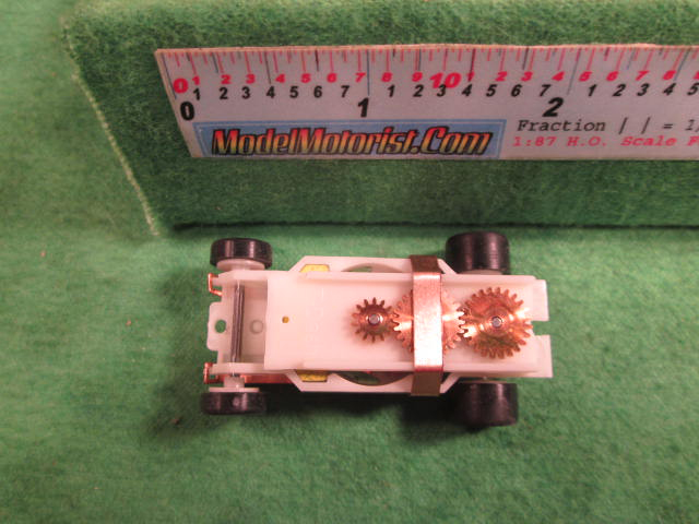 Top view of Dash Glow-In-The-Dark HO Slot Car Chassis