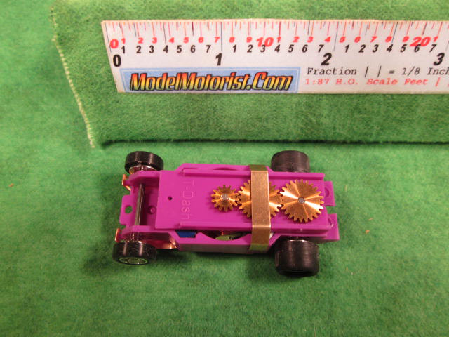 Top view of Dash Light Purple HO Slot Car Chassis