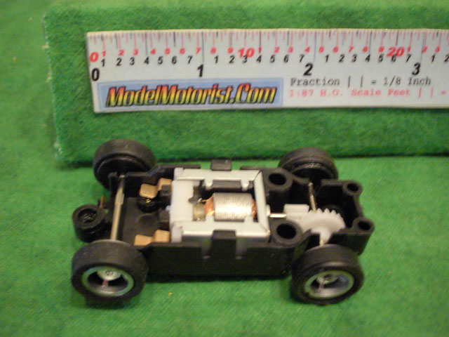 Top view of JJ Toys HO Slot Car Chassis