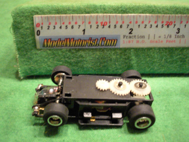 Top view of Rotafast Lighted HO Slot Car Chassis