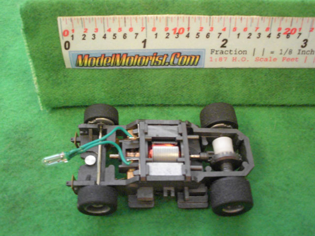 Top view of Tyco Lighted Magnum 440 Wide HO Slot Car Chassis
