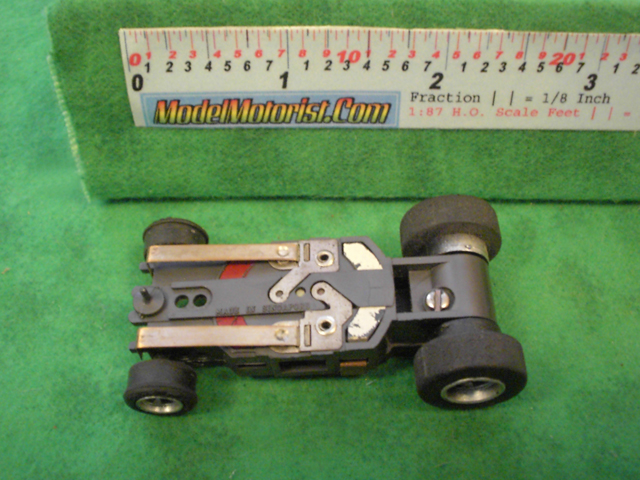 Bottom view of Aurora AFX Magna-Traction Specialty Slot Car Chassis