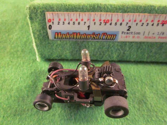 Top view of Aurora AFX Stop Police Slot Car Chassis