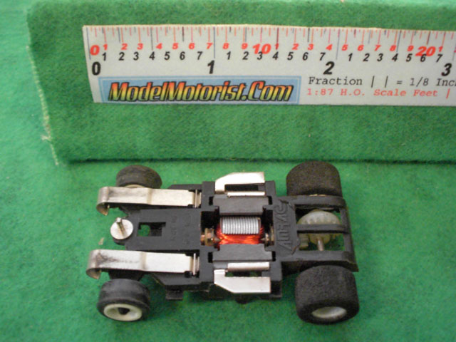 Bottom view of Amrac HO Scale Slot Car Chassis