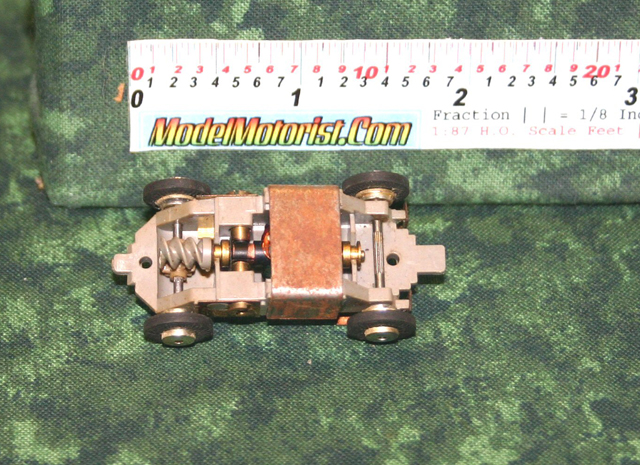 Top view of Atlas Midget HO Scale Slot Car Chassis