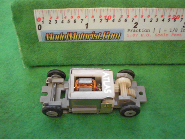 Top view of Atlas HO Scale Slot Car Chassis