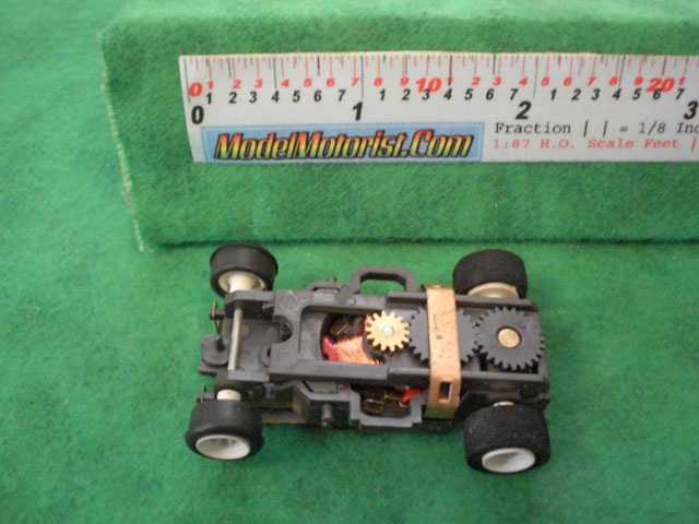 Top view of Aurora AFX Magna-Traction Slot Car Chassis