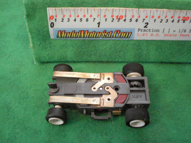 Bottom view of Aurora AFX Magna-Traction Slot Car Chassis