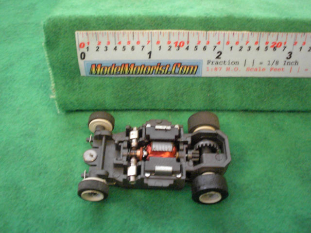 Top view of Aurora AFX Super Magna-Traction Slot Car Chassis
