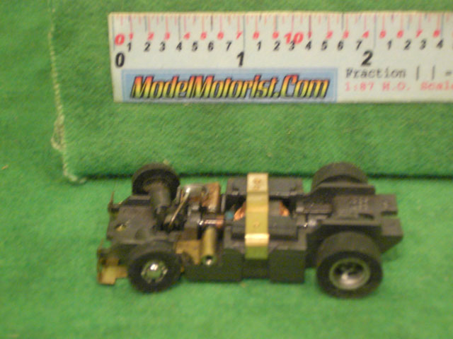 Top view of Aurora XLerators II Diode 3 HO Slotless Car Chassis