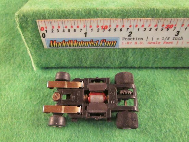 Bottom view of Bauer 60's HO Slot Car Chassis
