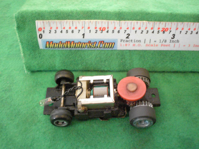 Top view of Ideal Passing MK2 A HO Slotless Car Chassis