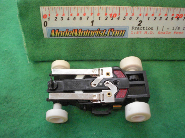 Bottom view of X-Traction HO Slot Car Chassis