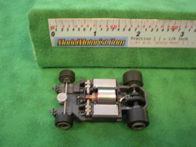 Top view of Life-Like M-Car HO Slot Car Chassis