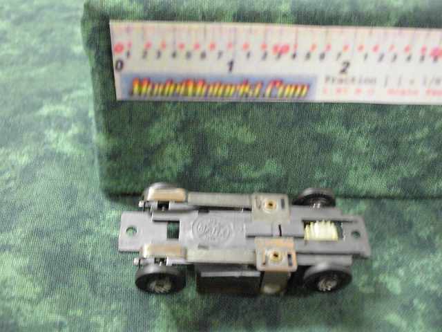 Bottom view of Marx HO Slot Car Chassis