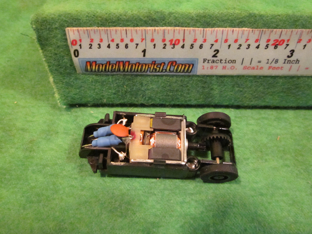 Top view of MicroScalextric Bicycle HO Slot Car Chassis