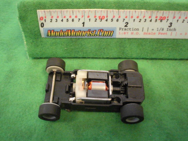 Top view of MicroScalextric Narrow Mount HO Slot Car Chassis