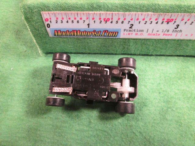 Bottom view of MicroScalextric 12 Volt HO Slot Car Chassis