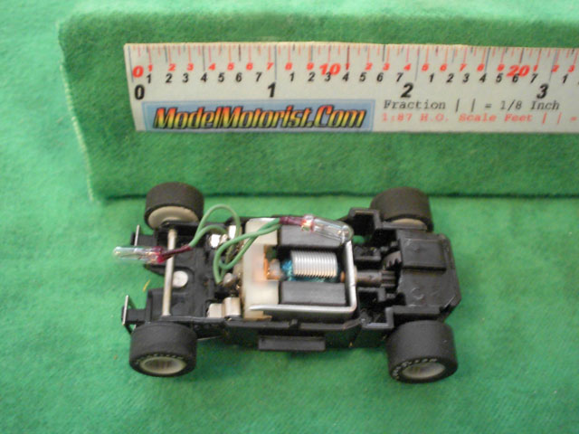 Top view of MR1 Racing Dual Lighted HO Slot Car Chassis