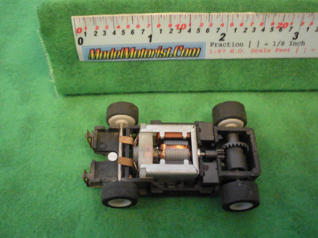 Top view of MR1 Racing HO Slot Car Chassis