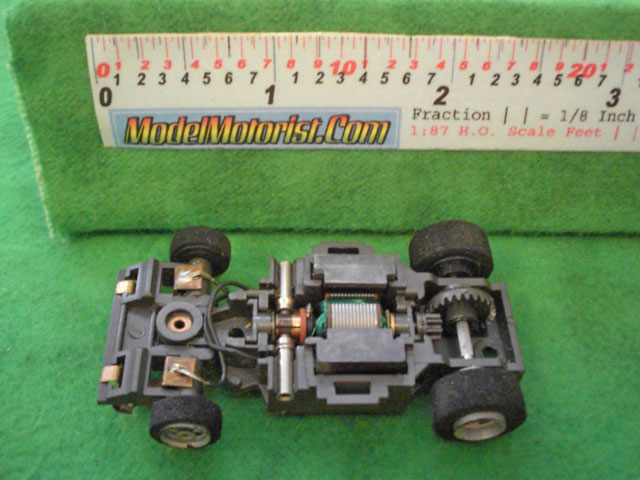 Top view of Aurora Screeechers Slot Car Chassis