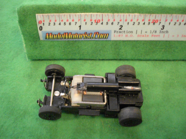 Top view of Sky Fighters HO Slot Car Chassis