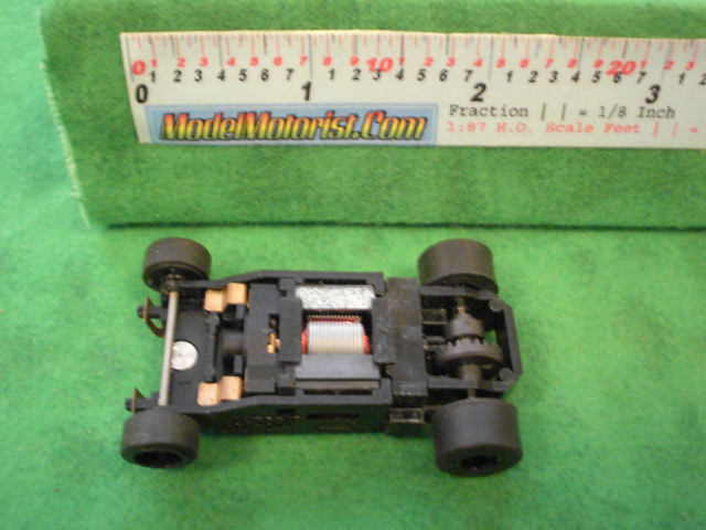 Top view of Aurora Tomy Super G+ Slot Car Chassis
