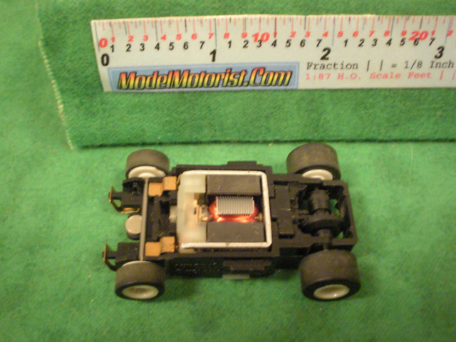 Top view of Aurora Tomy Turbo Slot Car Wide Chassis
