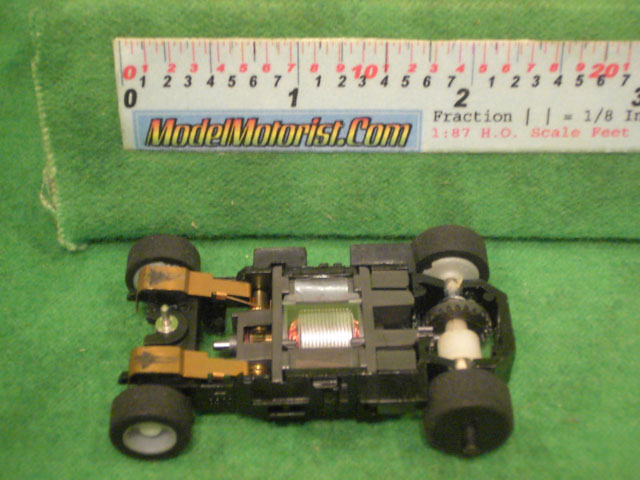 Bottom view ofTyco HP-440-X2 Sparkin' Rod HO Slot Car Chassis