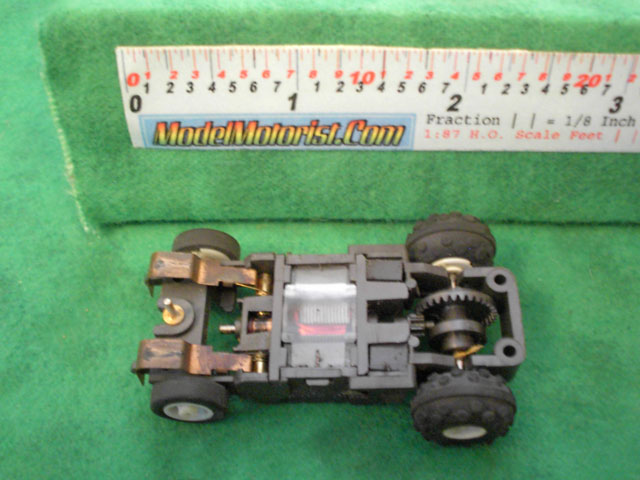 Bottom view of Tyco Turbo-Hopper Slot Car Chassis