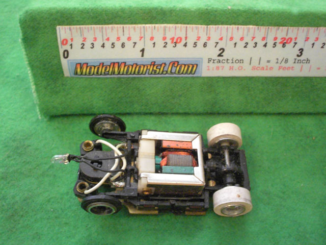 Top view of Tyco TycoPro II Lighted HO Slot Car Chassis