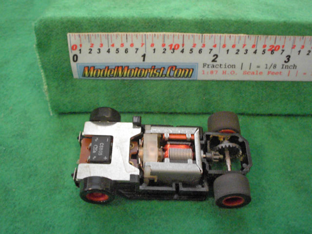 Top view of Tyco U-Turn HO Slot Car Chassis