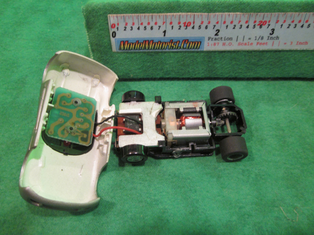 Top view of Tyco U-Turn Viper HO Slot Car Chassis