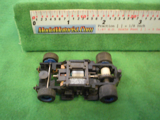 Top view of Tyco X-Treme HO Slot Car Chassis