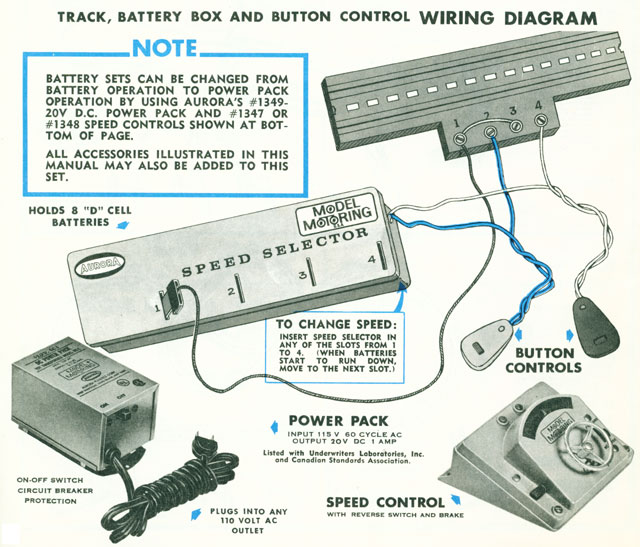 Two Lane Track with Two Battery Buttons wiring
