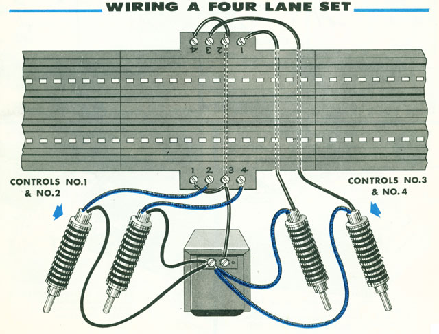 Four Lane Track with Four Plungers wiring